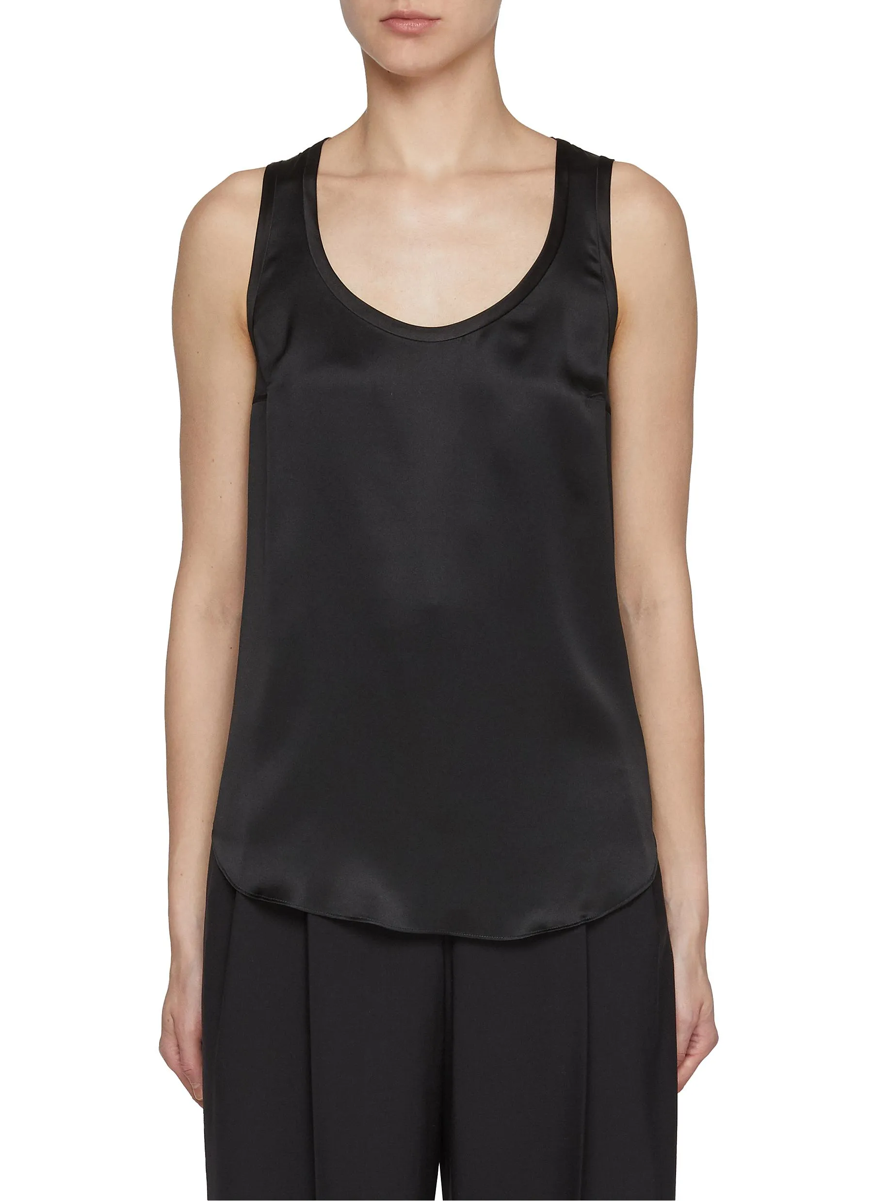 -----------BRUNELLO CUCINELLI  ---- ------------BLACK ----Scoop Neck Sleeveless Top --