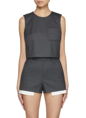 -----------MO&CO. ---- ------------ ----Layered Sleeveless Cropped Top --