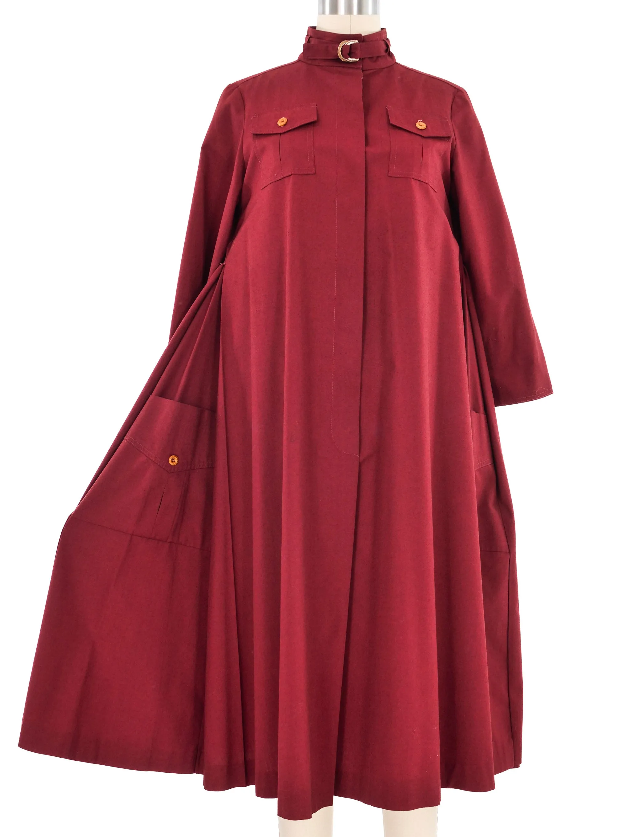 1970s Maroon Utility Tent Dress