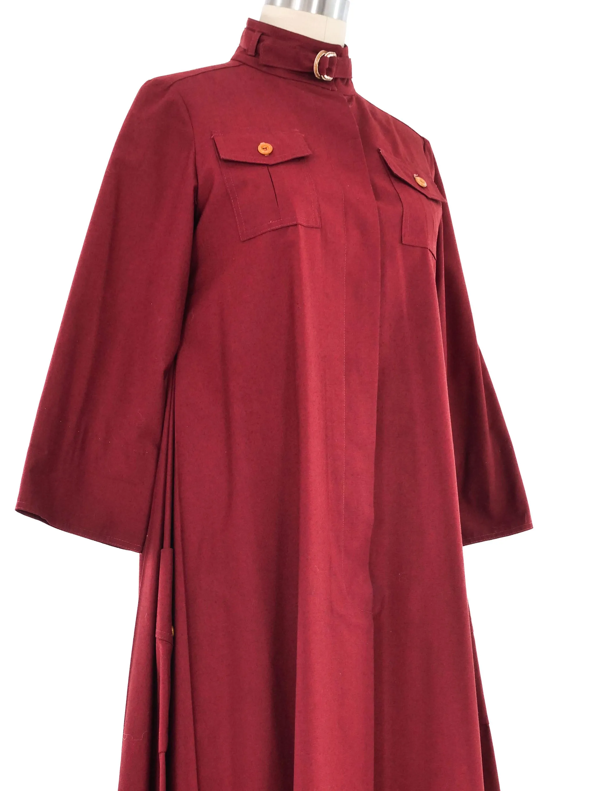 1970s Maroon Utility Tent Dress