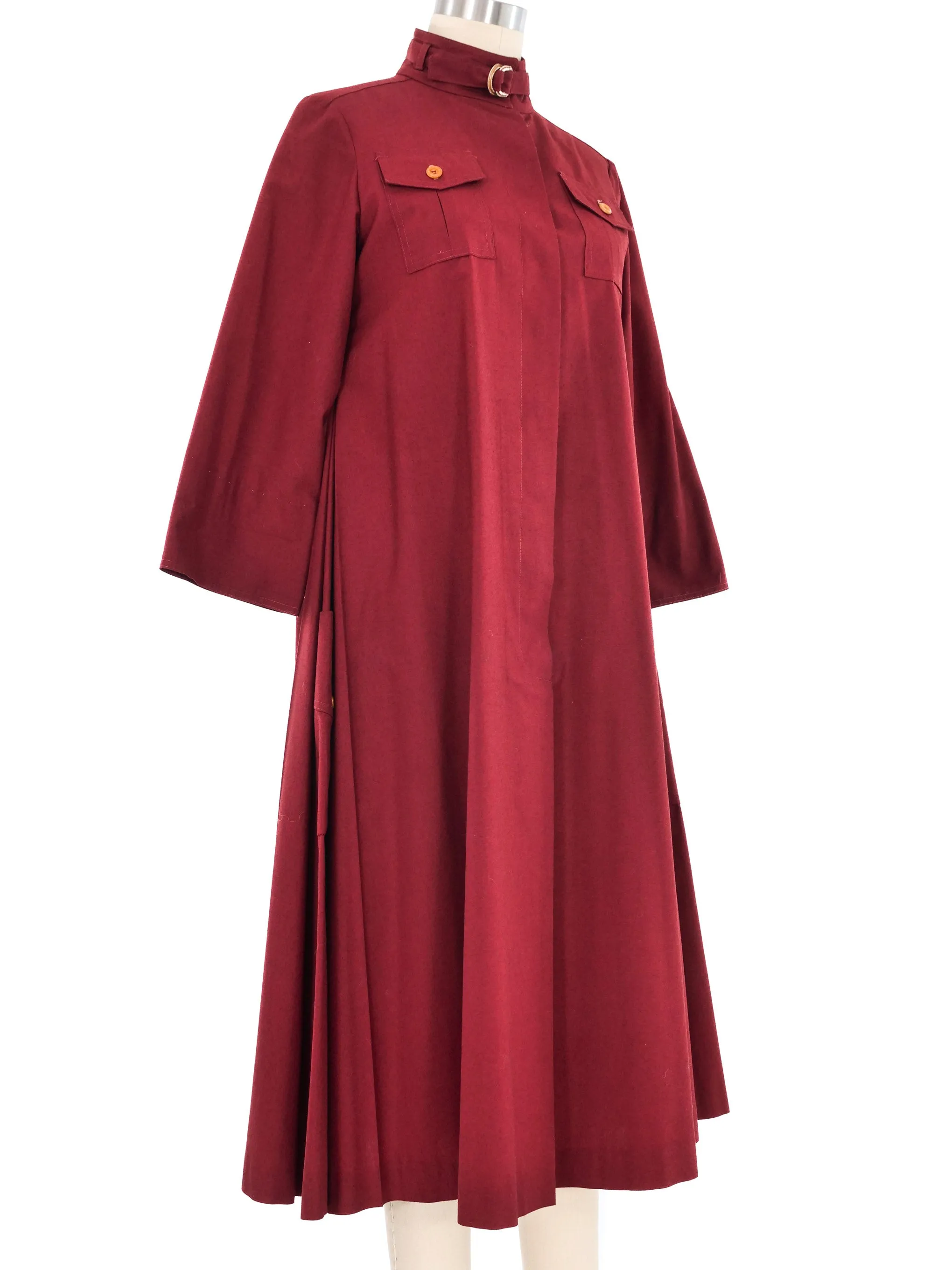 1970s Maroon Utility Tent Dress