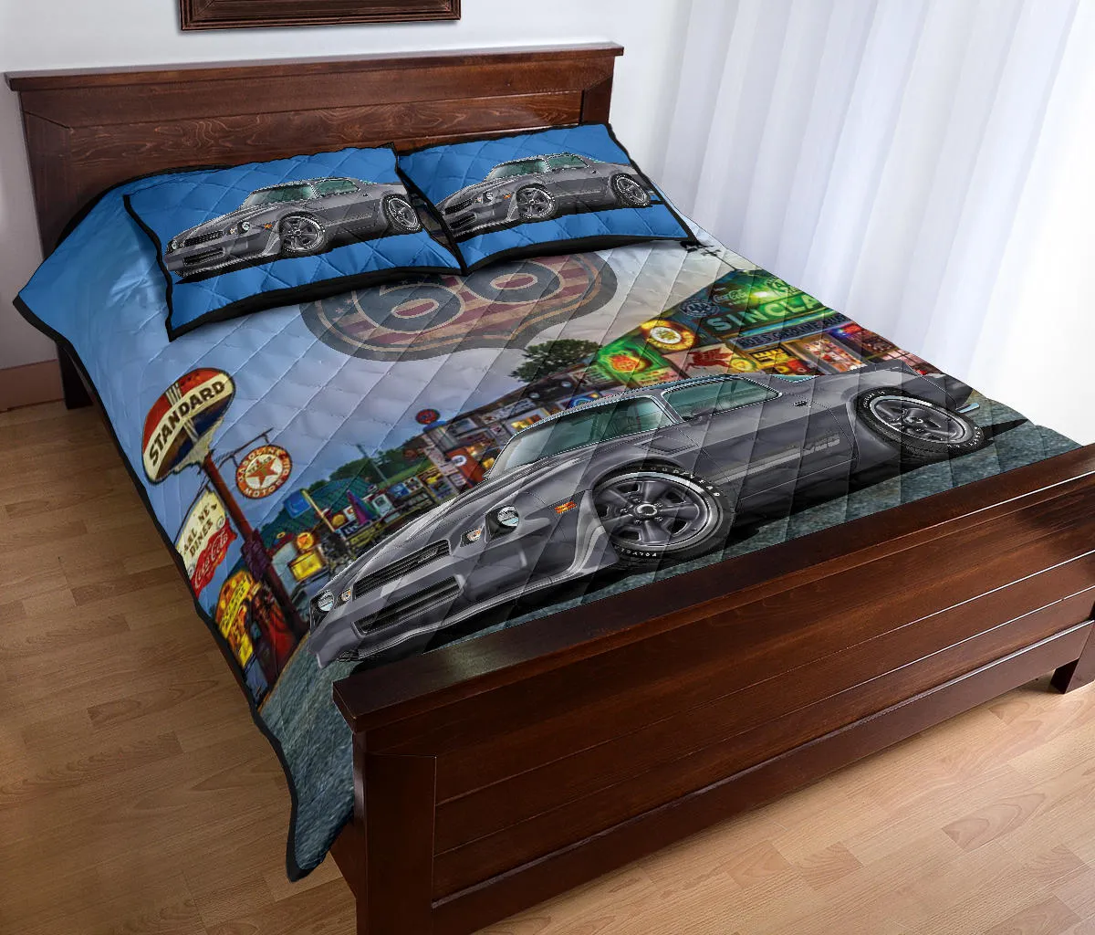 1981 Chevy Camaro Gray Route 66 Quilt Set