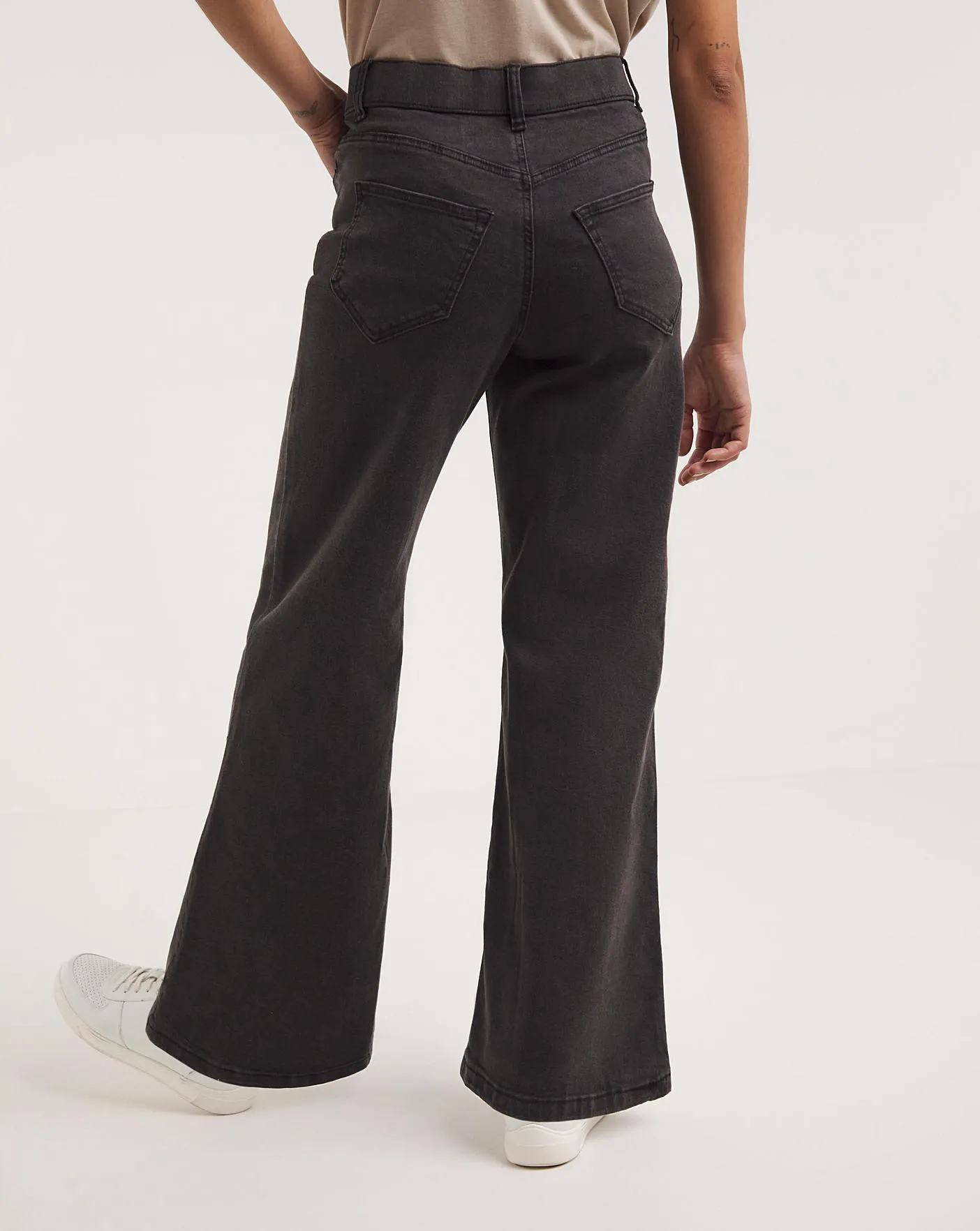 24/7 Washed Black Wide Leg Jeans made with Organic Cotton