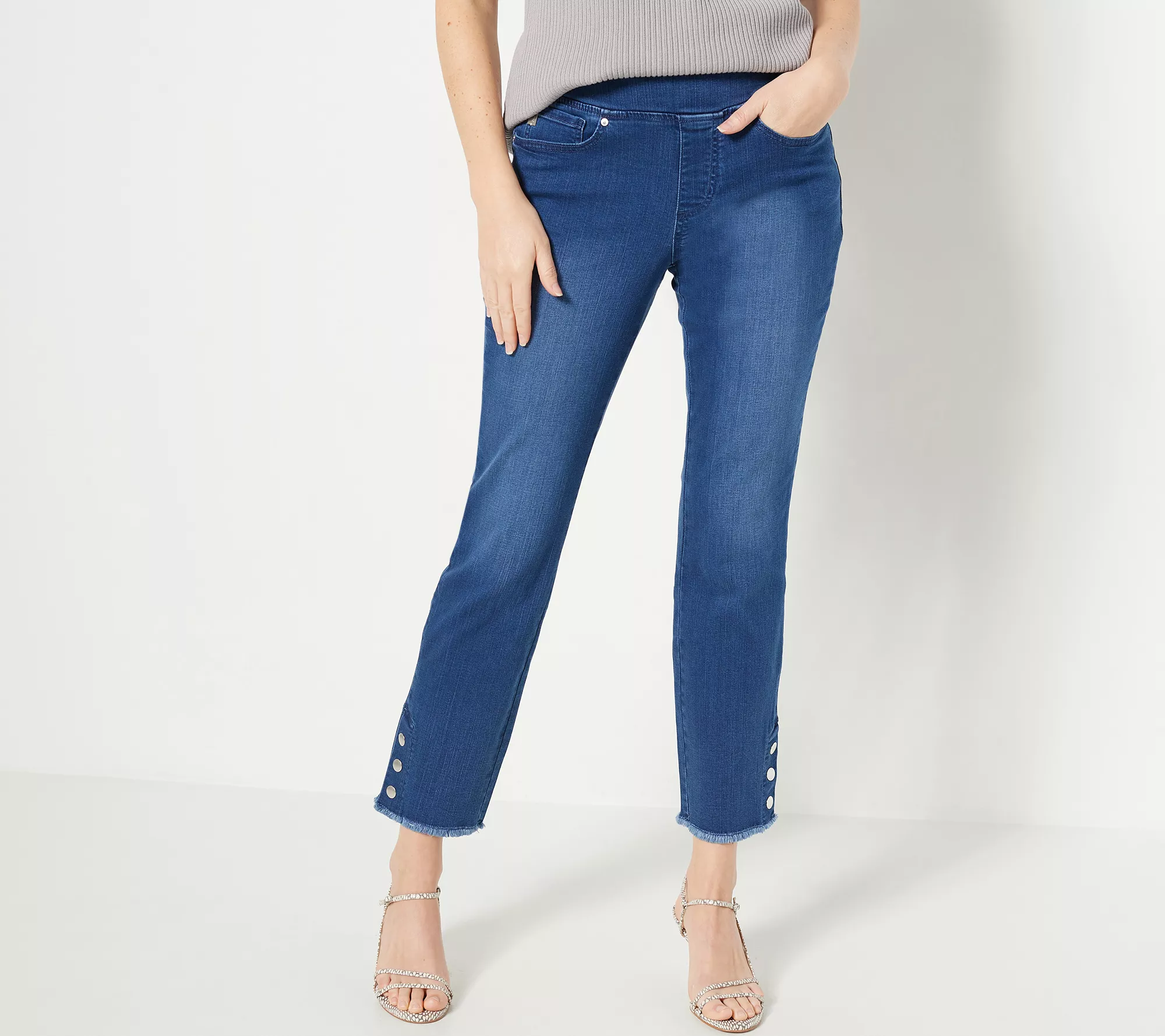 "As Is" Belle by Kim Gravel Petite TripleLuxe Denim Jeans