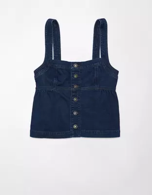 AE AE Sleeveless Denim Babydoll Top