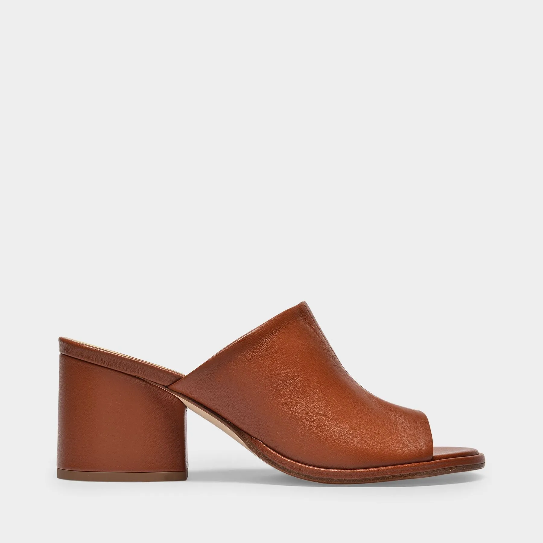 Aeyde  Amanda Mules in Brown Leather