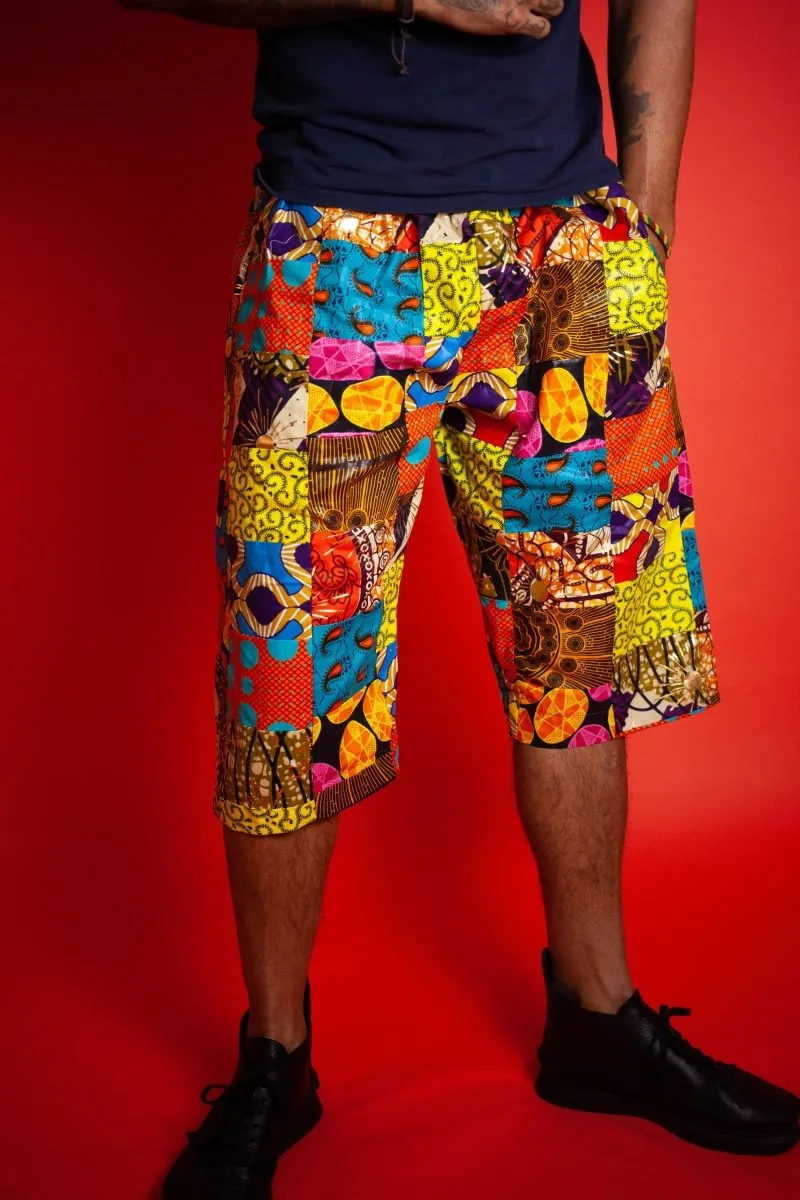 African Patchwork Shorts - Festival Shorts