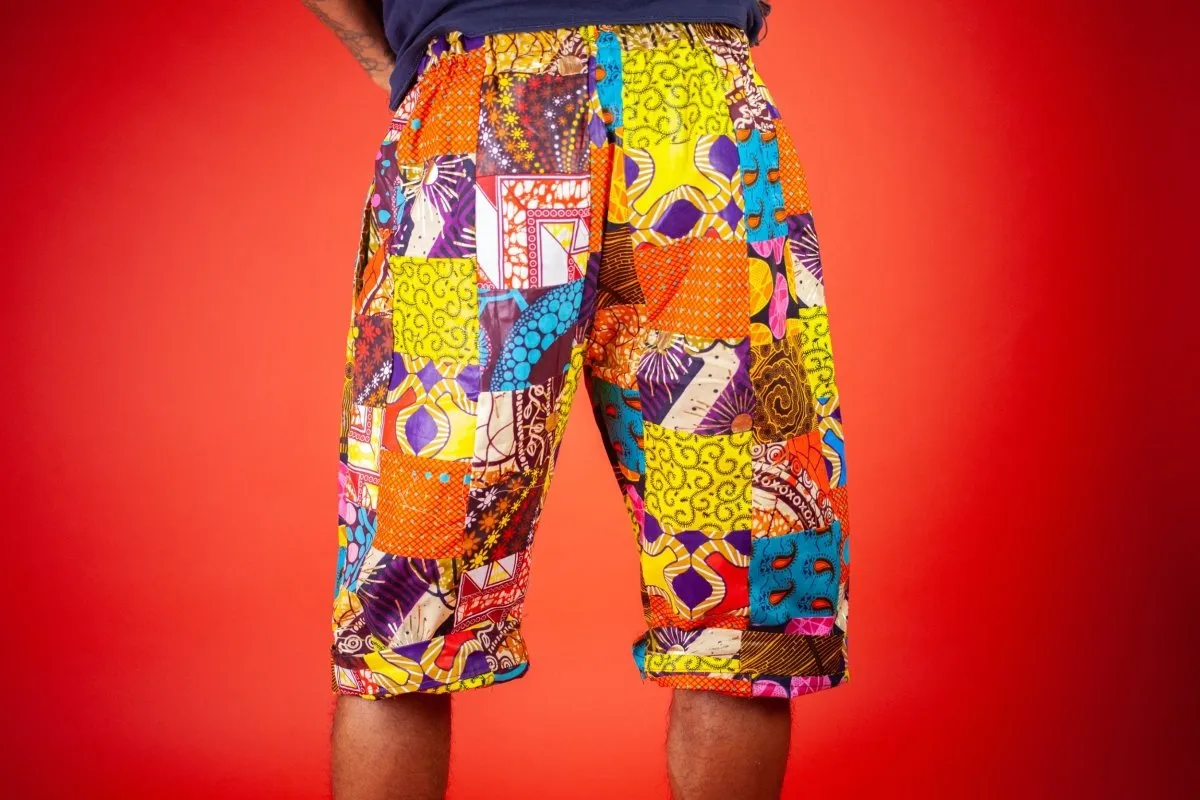 African Patchwork Shorts - Festival Shorts