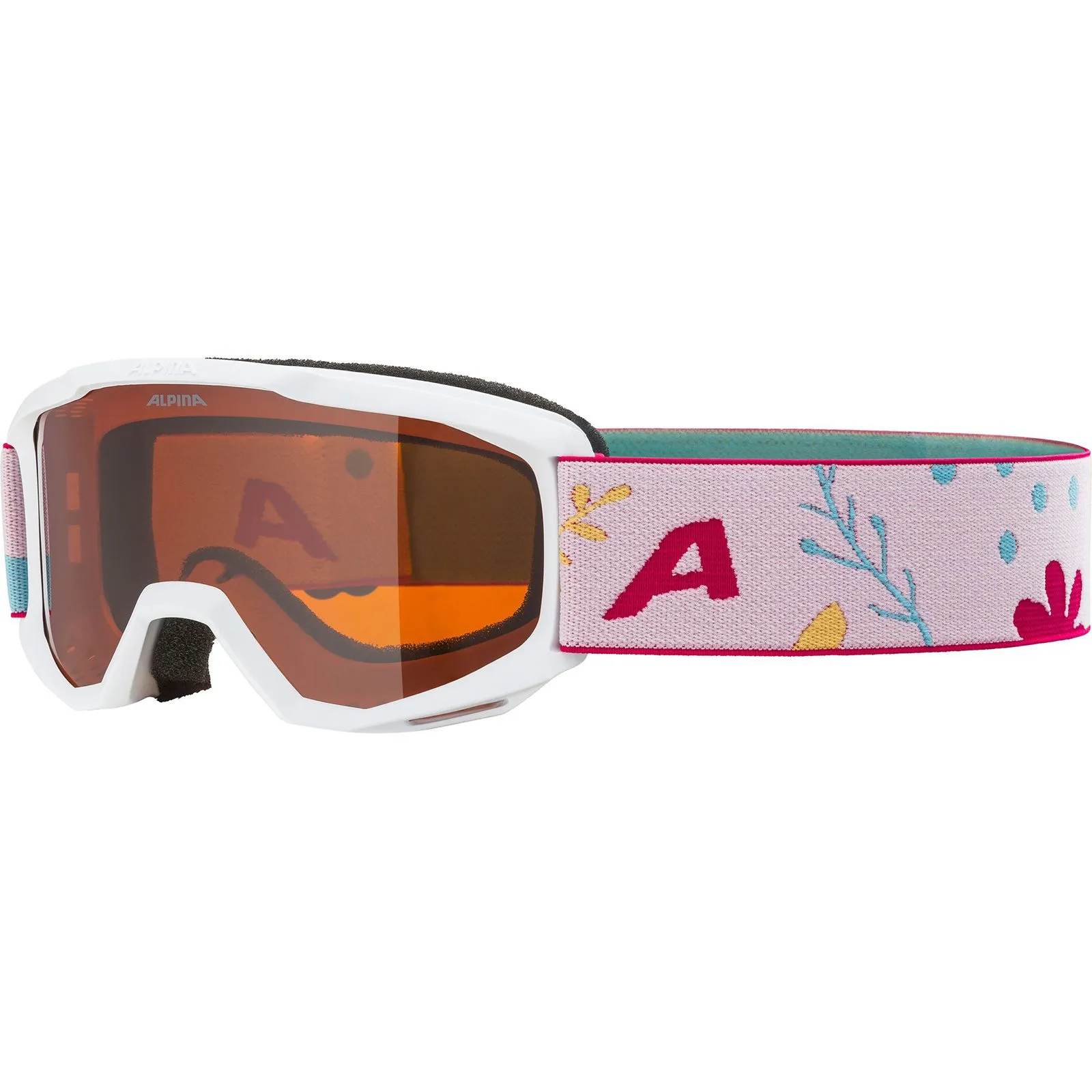 Alpina - Piney Ski Goggles Kids white flower matt