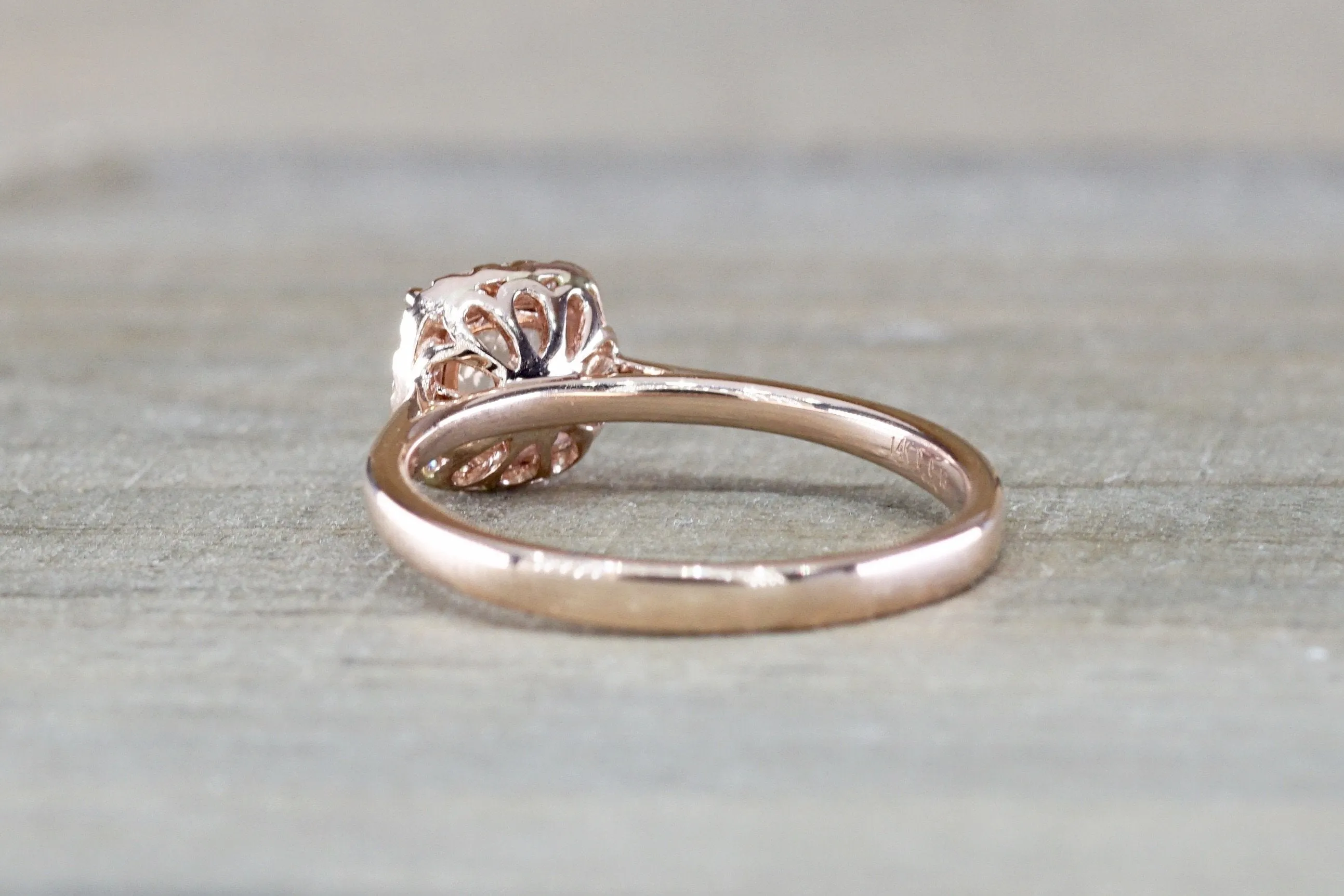 Andrea Halo Solitaire 5mm Cushion Morganite M3021