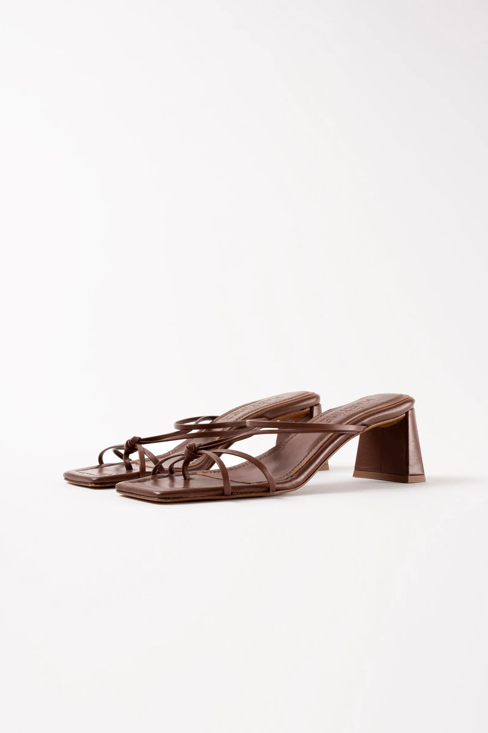 ARANDINA - Chocolate Leather Strappy Sandals