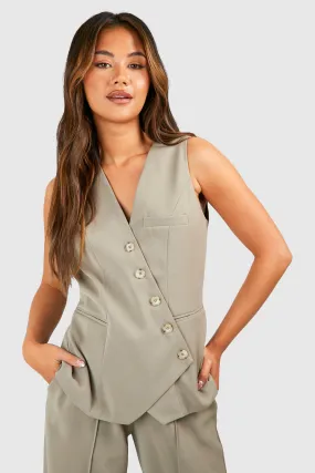 Asymmetric Mock Horn Vest