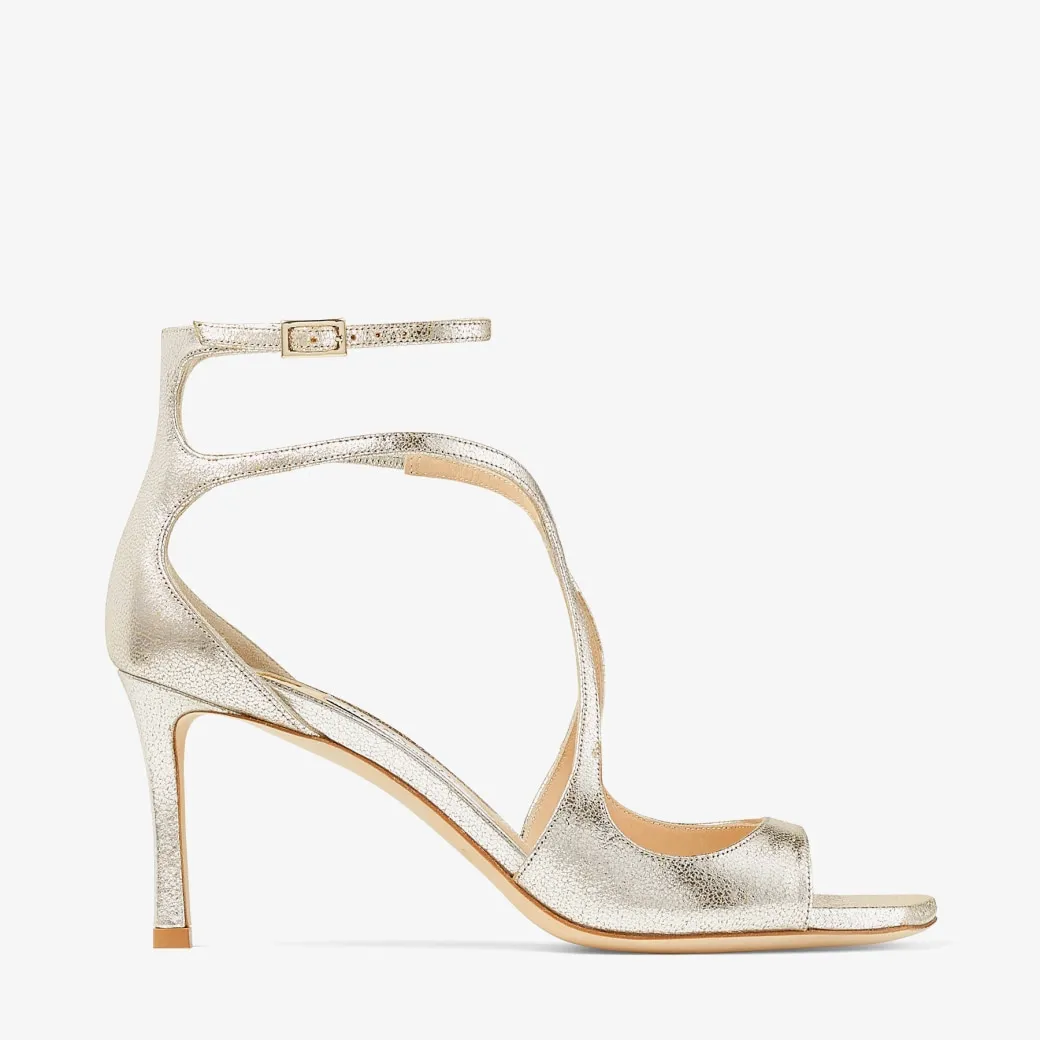 Azia 75 Champagne Glitter Leather Sandals