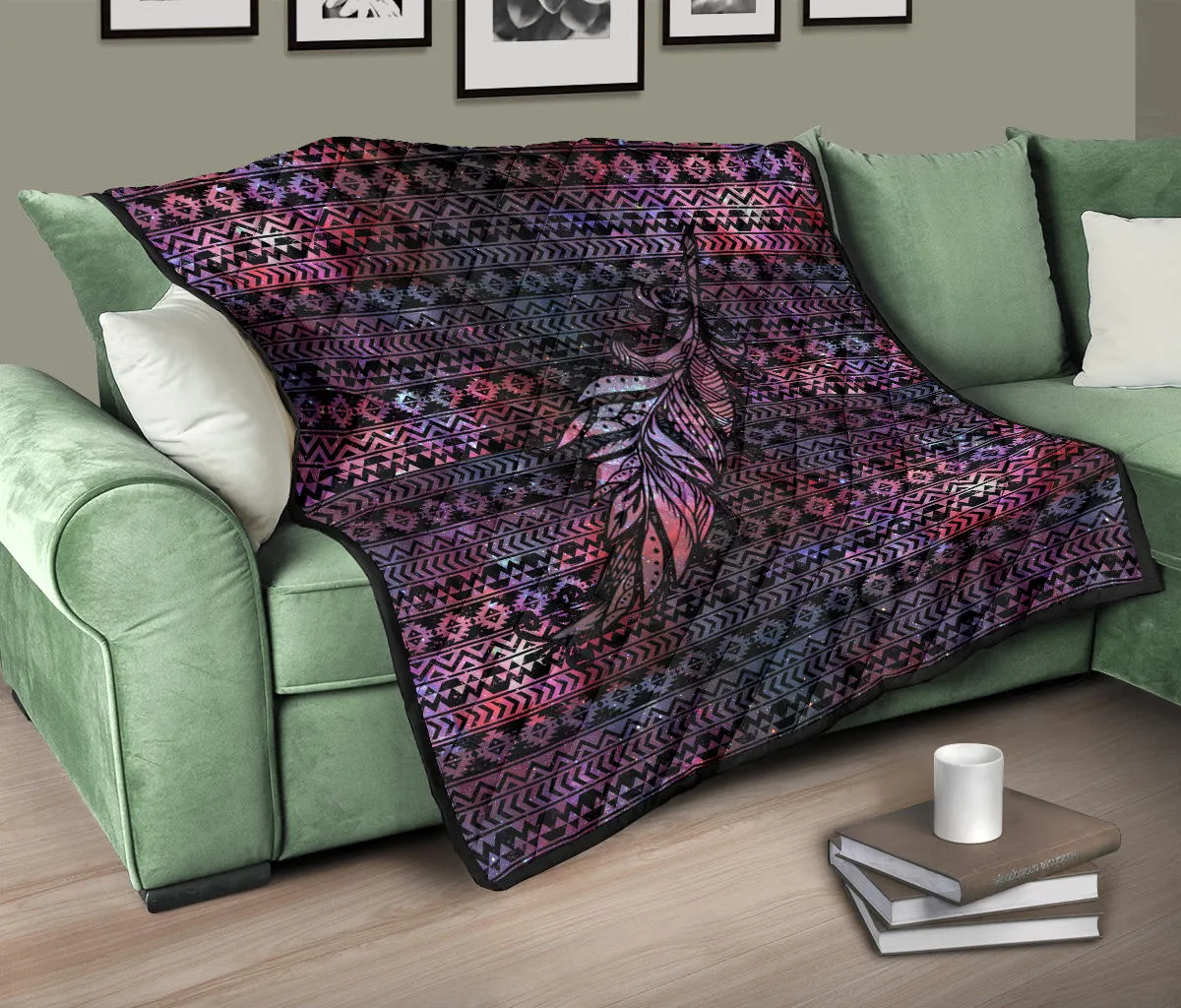 Aztec Boho Feather Premium Quilt