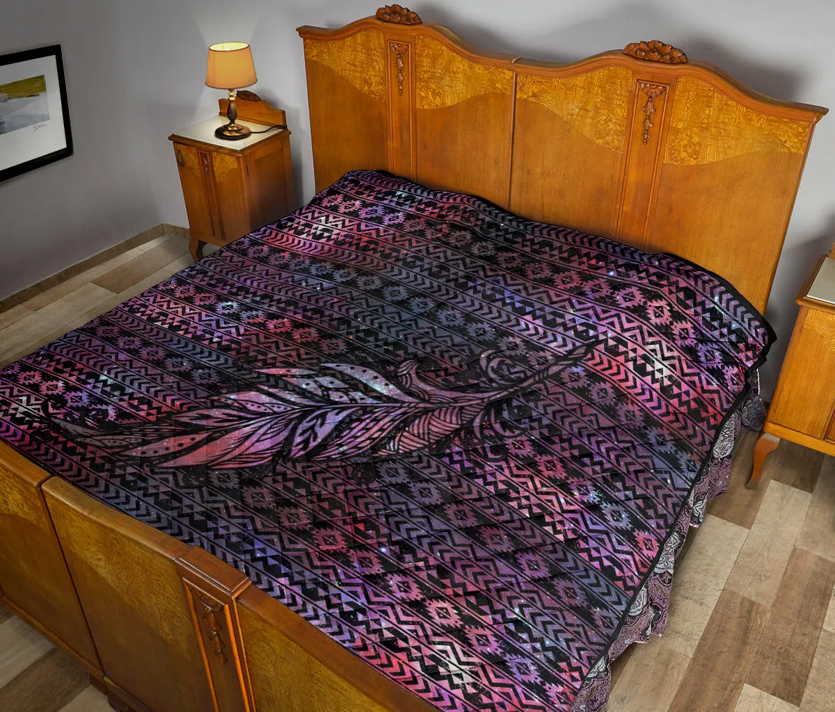 Aztec Boho Feather Premium Quilt