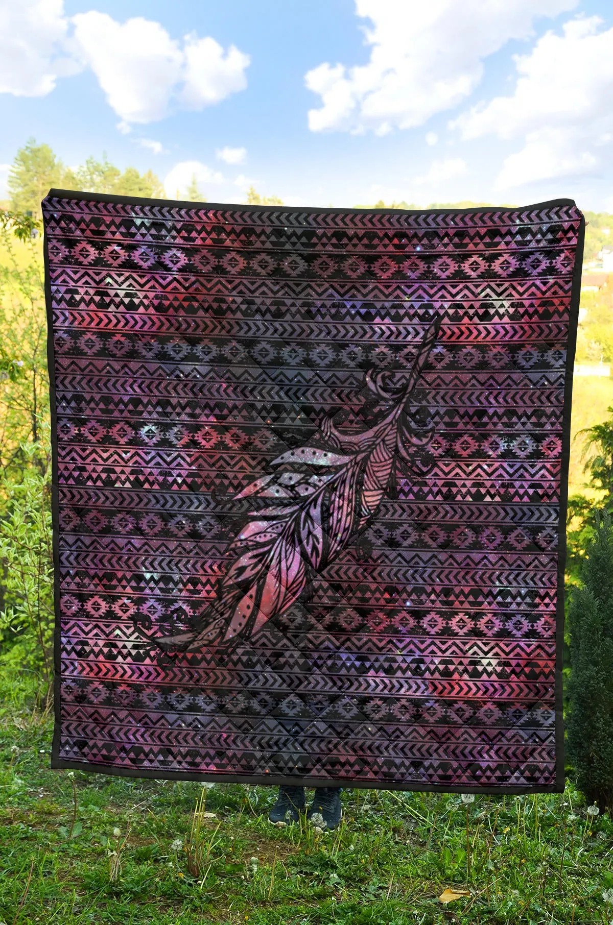 Aztec Boho Feather Premium Quilt