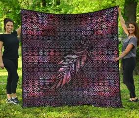 Aztec Boho Feather Premium Quilt