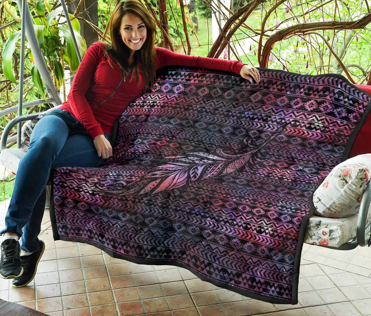 Aztec Boho Feather Premium Quilt