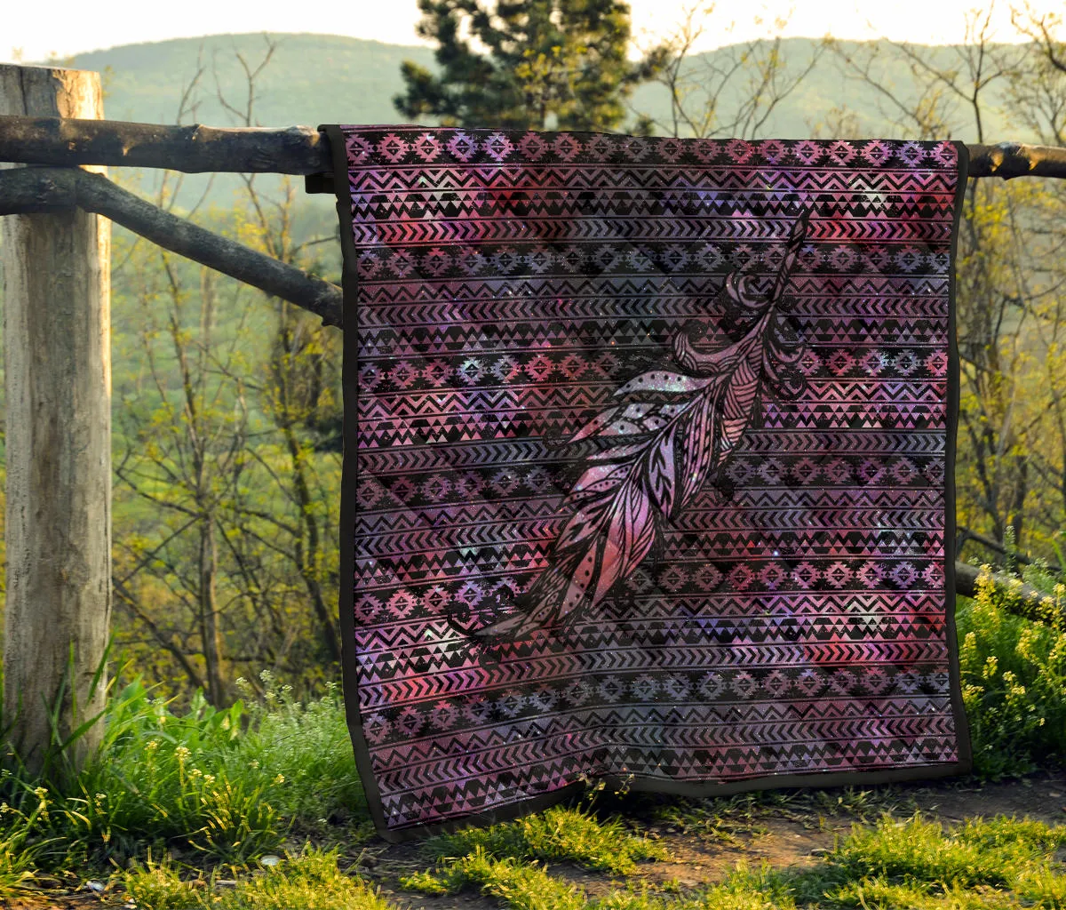 Aztec Boho Feather Premium Quilt