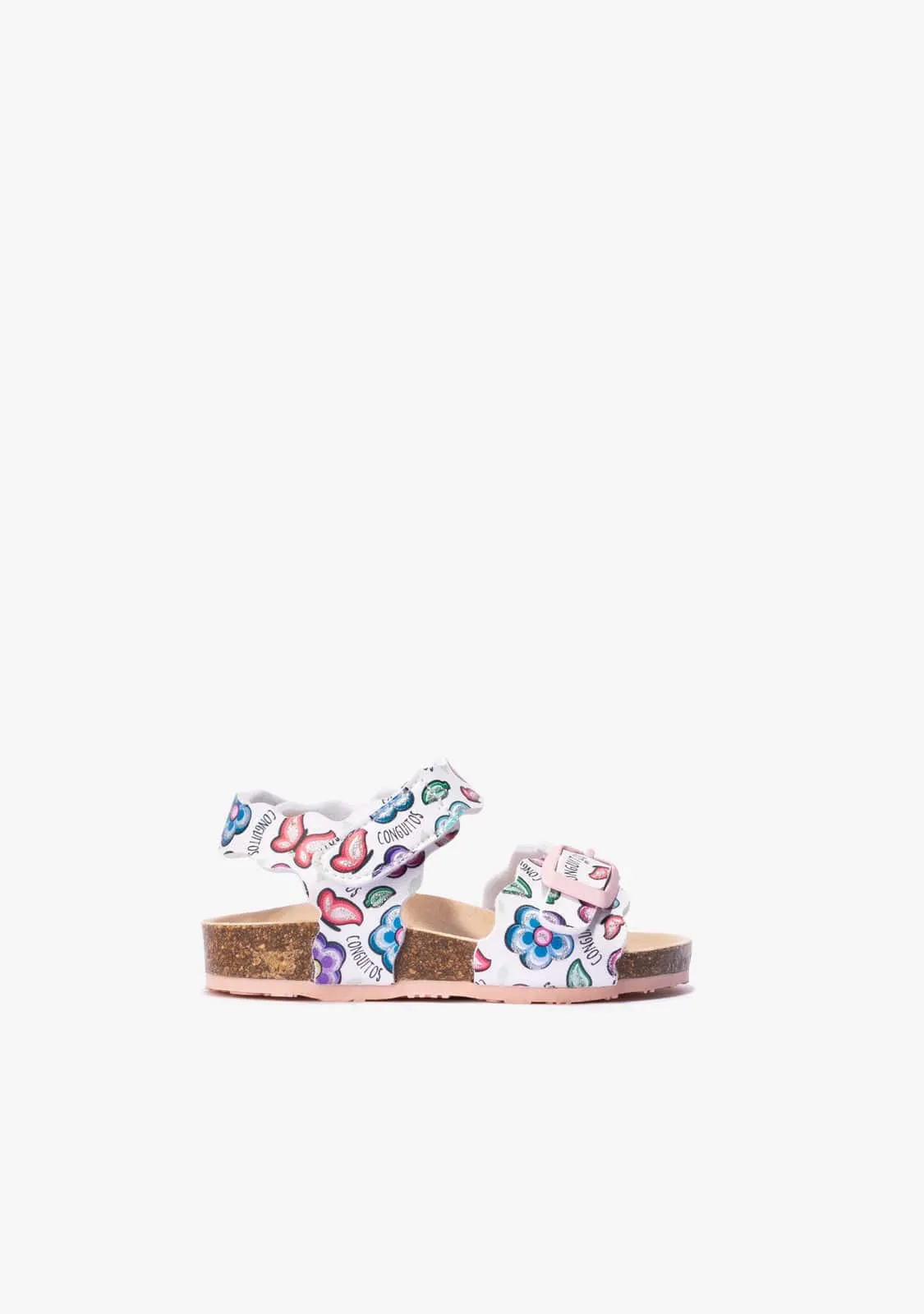 Baby's White Bio Flowers Sandals