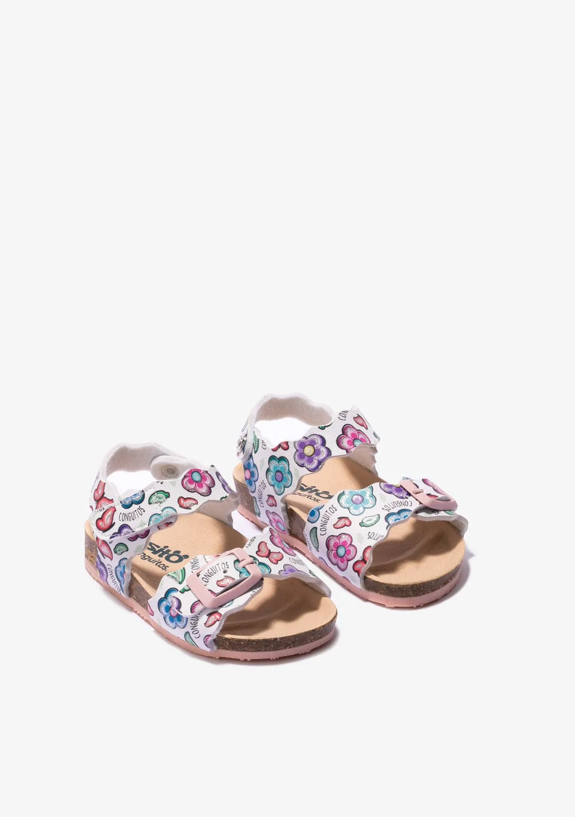 Baby's White Bio Flowers Sandals