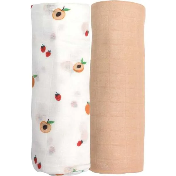 Bamboo Little Swaddle Blanket Set, Peach