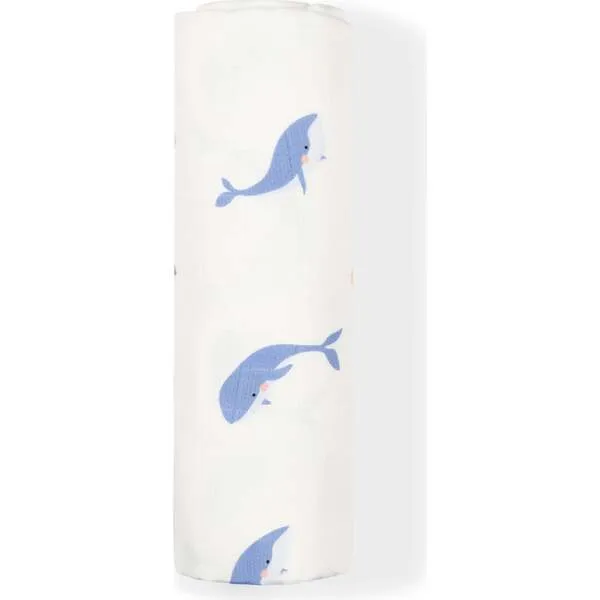 Bamboo Little Swaddle Blanket, Whale