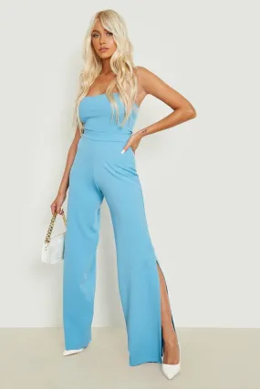 Bandeau & Split Side Wide Leg Pants