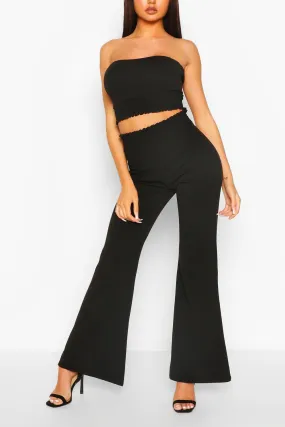 Bandeau Shirred Top & Wide Leg Pants