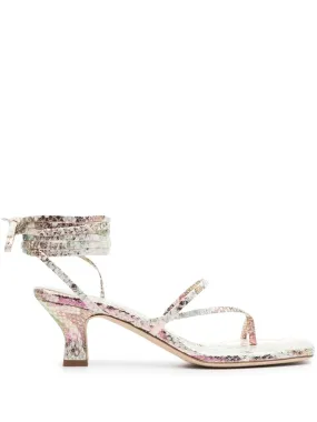 BERRY METALLIC SNAKE-PRINT SANDALS OPA