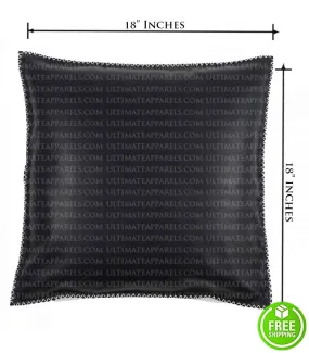 BLACK LEATHER COUCH PILLOW