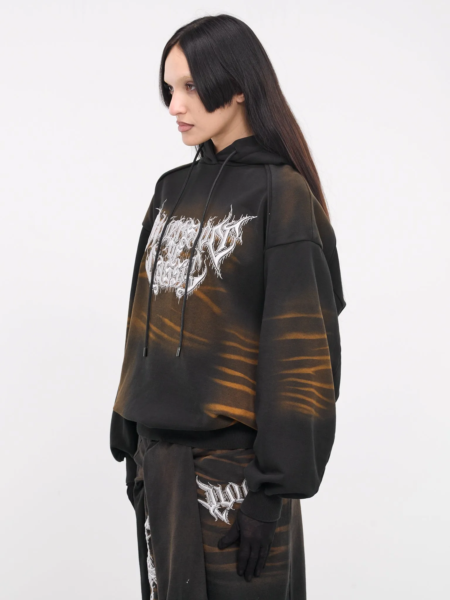 Bleached Graphic Hoodie (JW4141W508-YELLOW-BROWN)