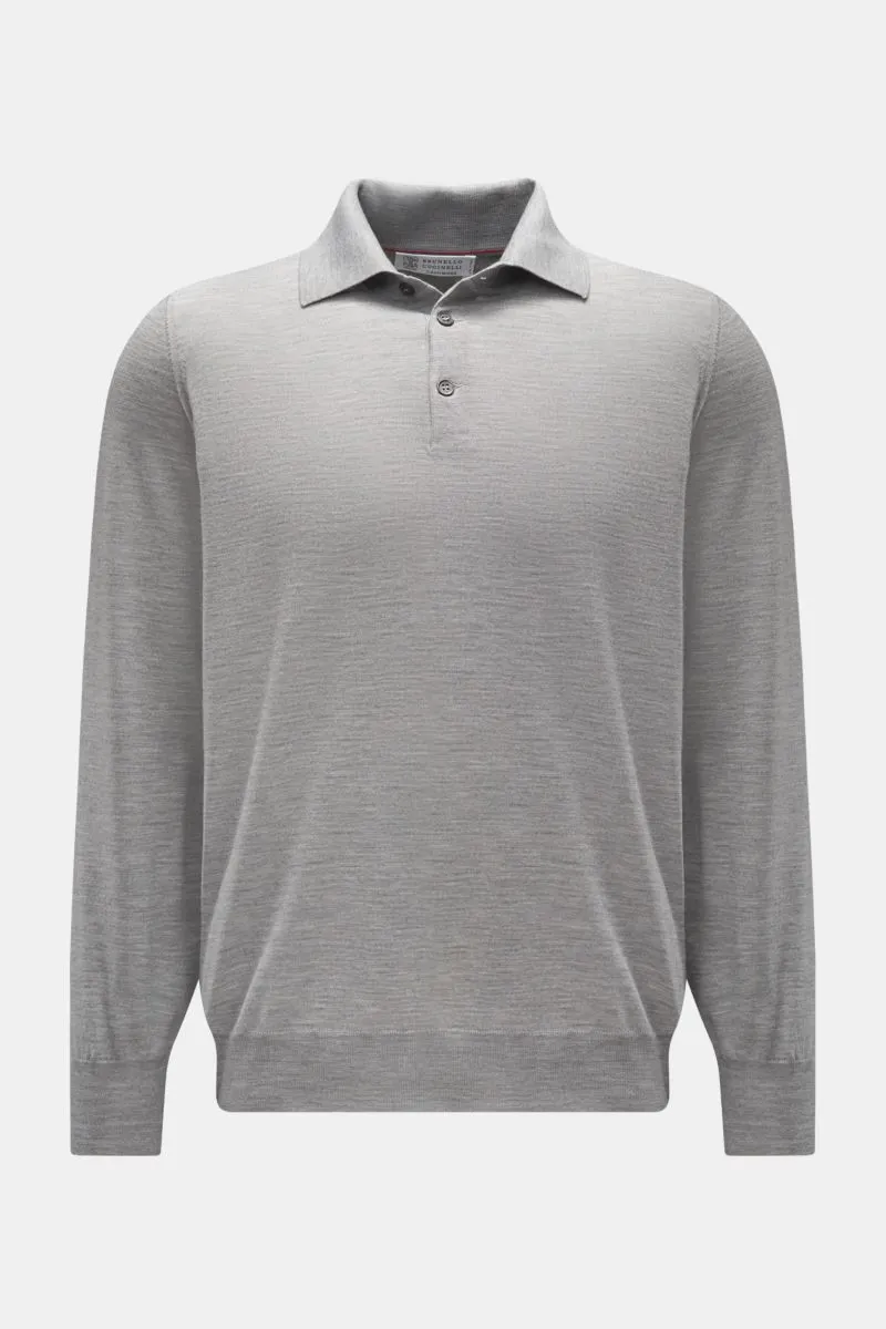 BRUNELLO CUCINELLI knit polo grey