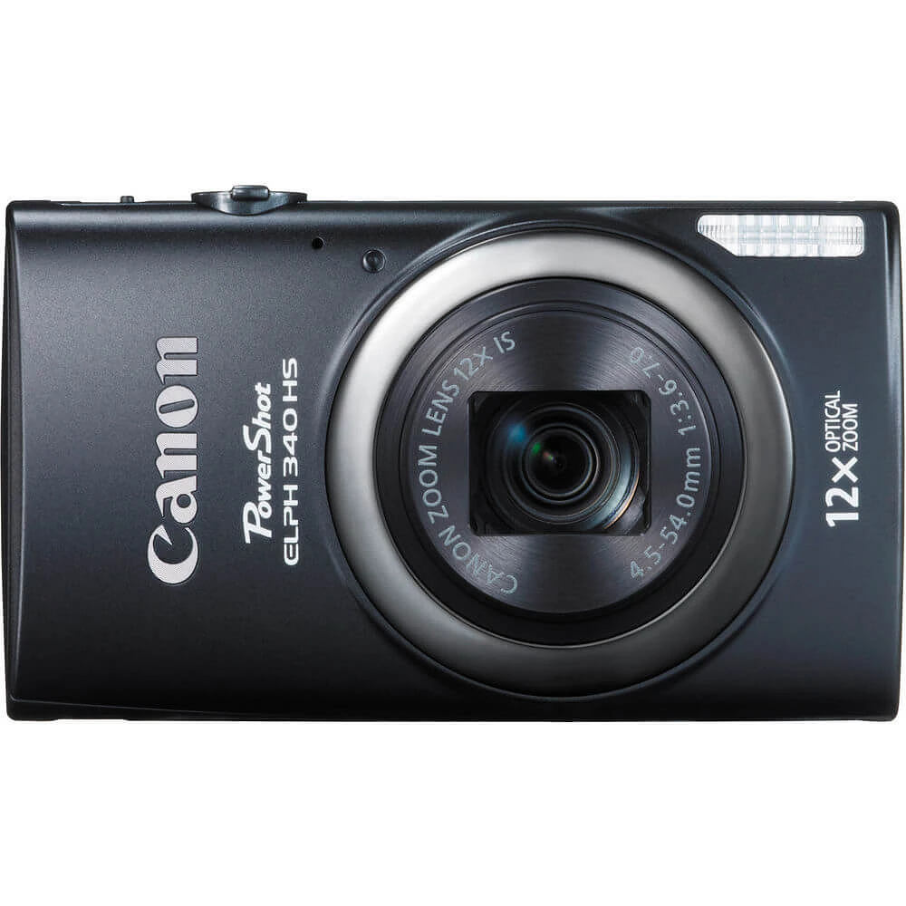 Canon ELPH340BK ELPH 340 HS 16MP 12x Zoom Digital Camera  - OPEN BOX | Electronic Express