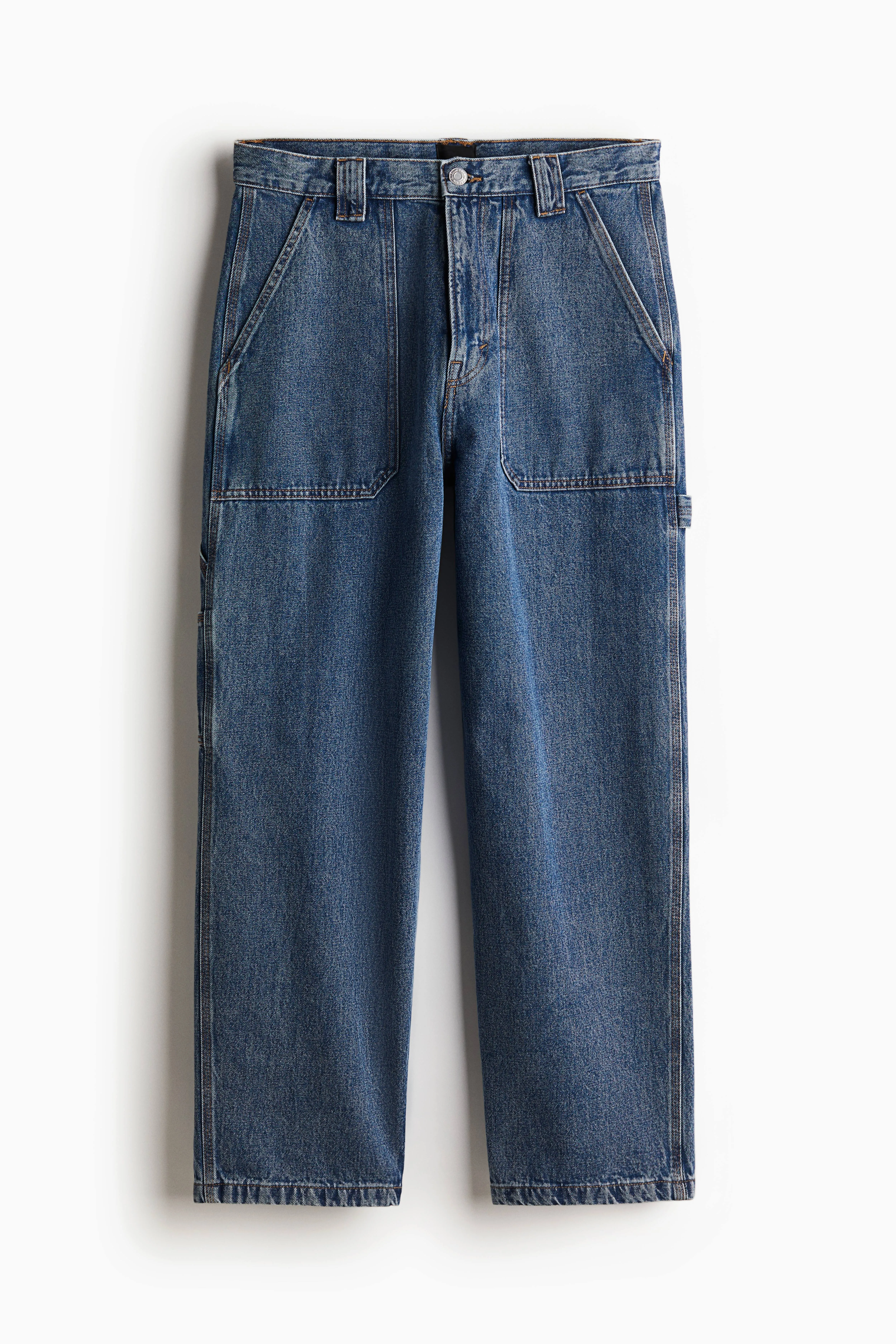 Carpenter Baggy Jeans - Regular waist - Long - Denim blue - Men | H&M GB