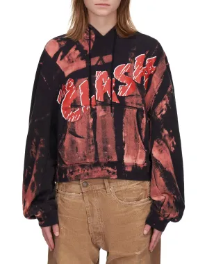 Clash Cropped Hoodie (R13W3622-BLEACHED-BLACK)