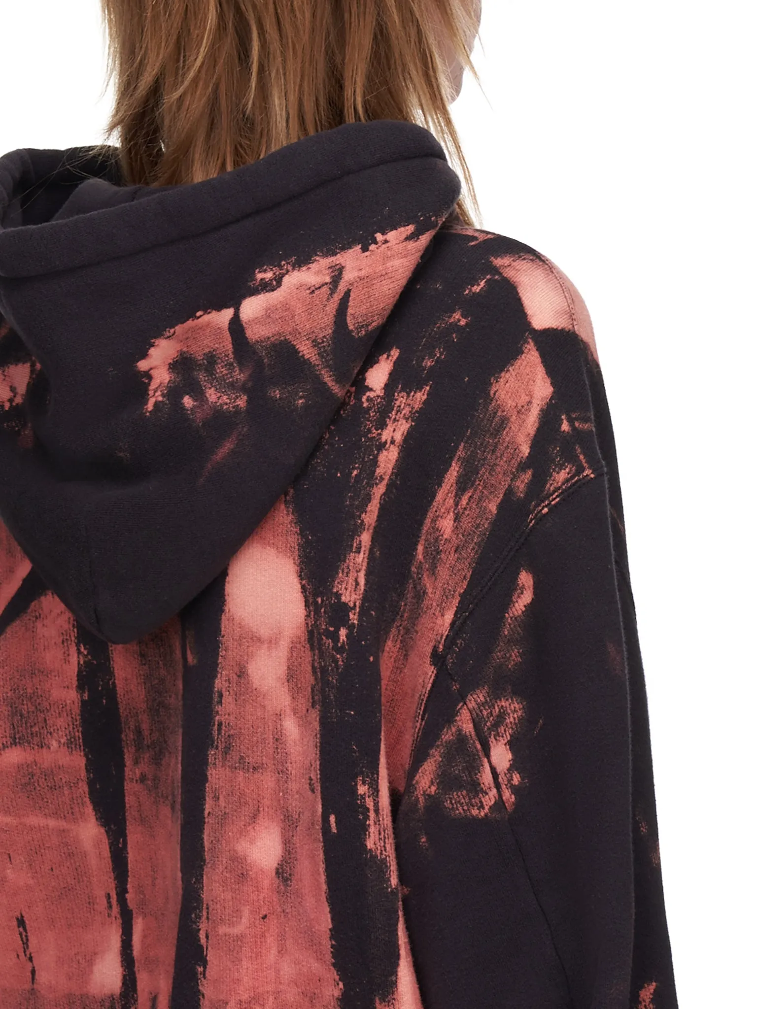 Clash Cropped Hoodie (R13W3622-BLEACHED-BLACK)