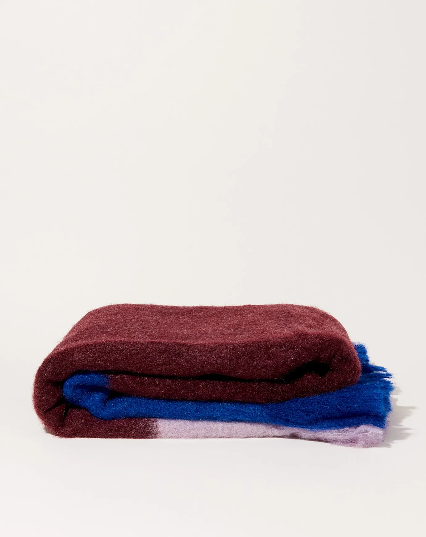 Color Block Blanket in Burgundy Blue