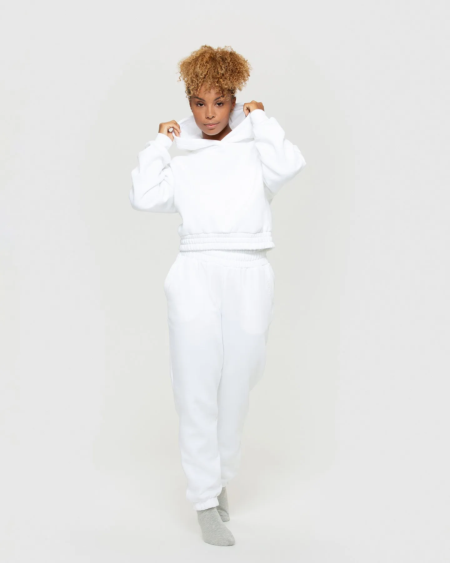 Comfort Cropped Hoodie | White