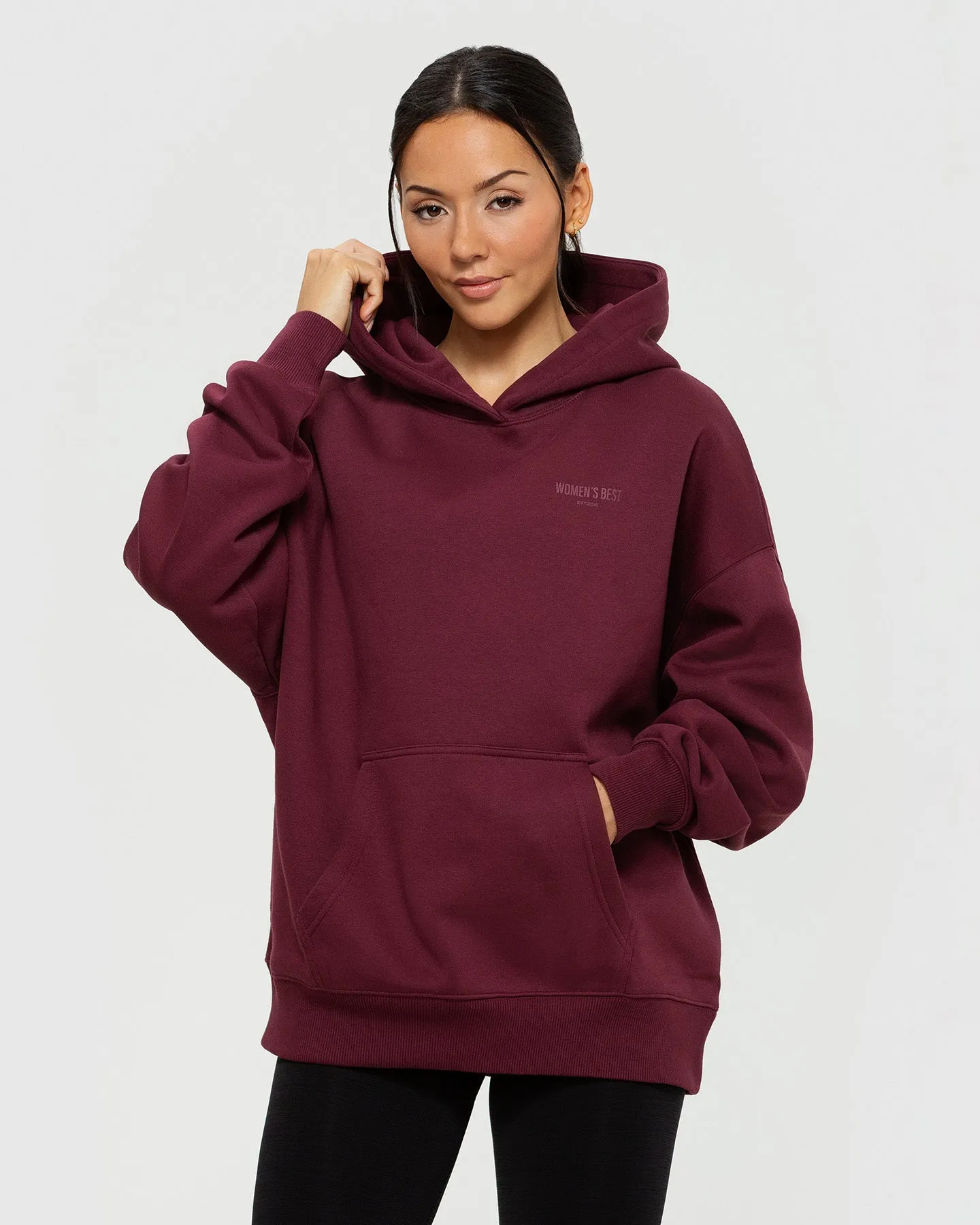 Comfort Oversized Graphic Hoodie | Dark Cherry