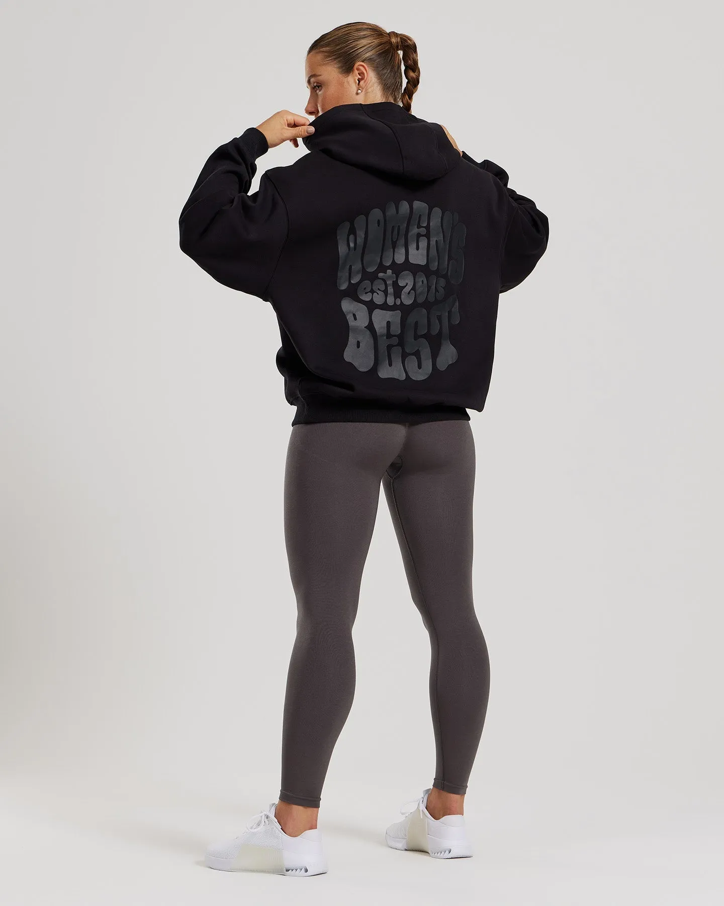 Comfort Oversized Statement Graphic Hoodie | Black