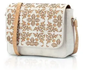 Cork Crossbody Azulejo | Cork Vegan Bag with Tiles