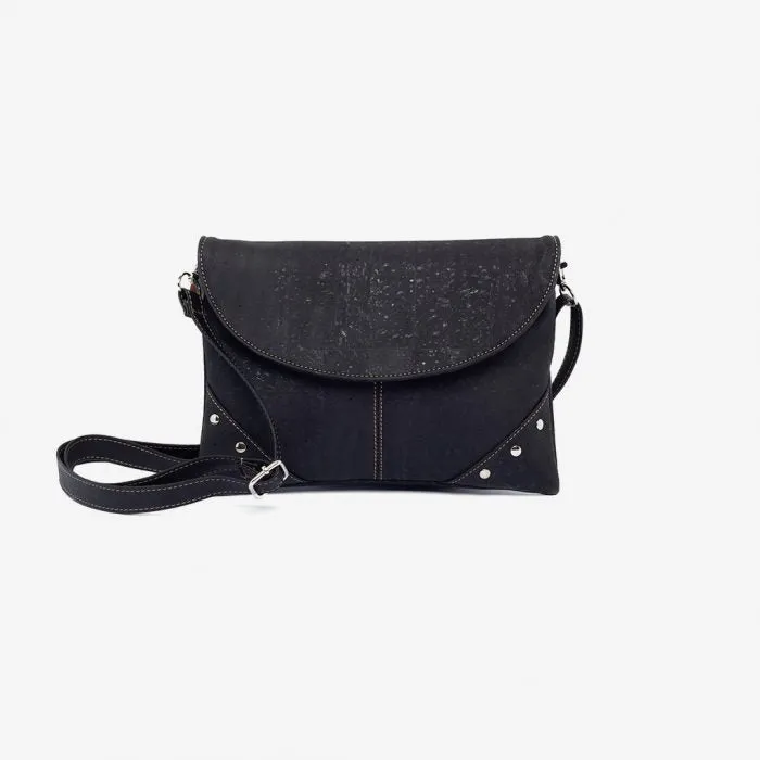 CROSSBODY BAG WITH STUDS BLACK | Cork Bags Vegan