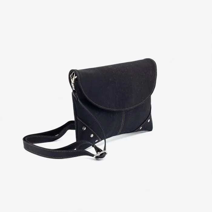 CROSSBODY BAG WITH STUDS BLACK | Cork Bags Vegan