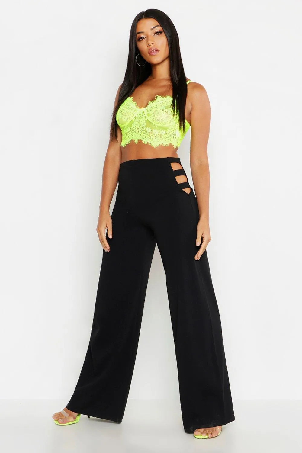 Cut Out Wide Leg Pants