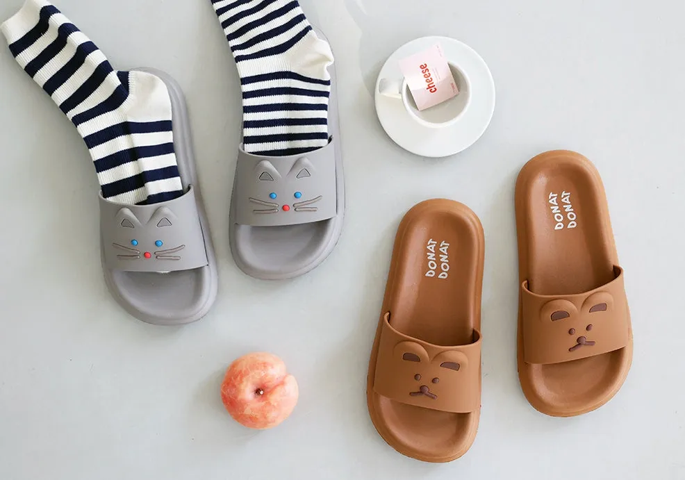 Cute Bears Cats Characters Comfy Slippers Womens Sandals Shoes Office School Home Bath Cushions EVA Bottom Outdoor Indoor Non-sl