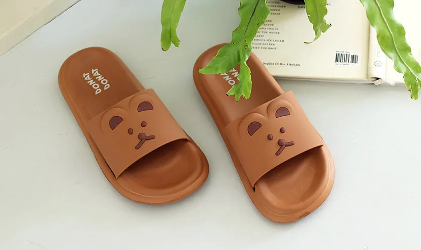 Cute Bears Cats Characters Comfy Slippers Womens Sandals Shoes Office School Home Bath Cushions EVA Bottom Outdoor Indoor Non-sl