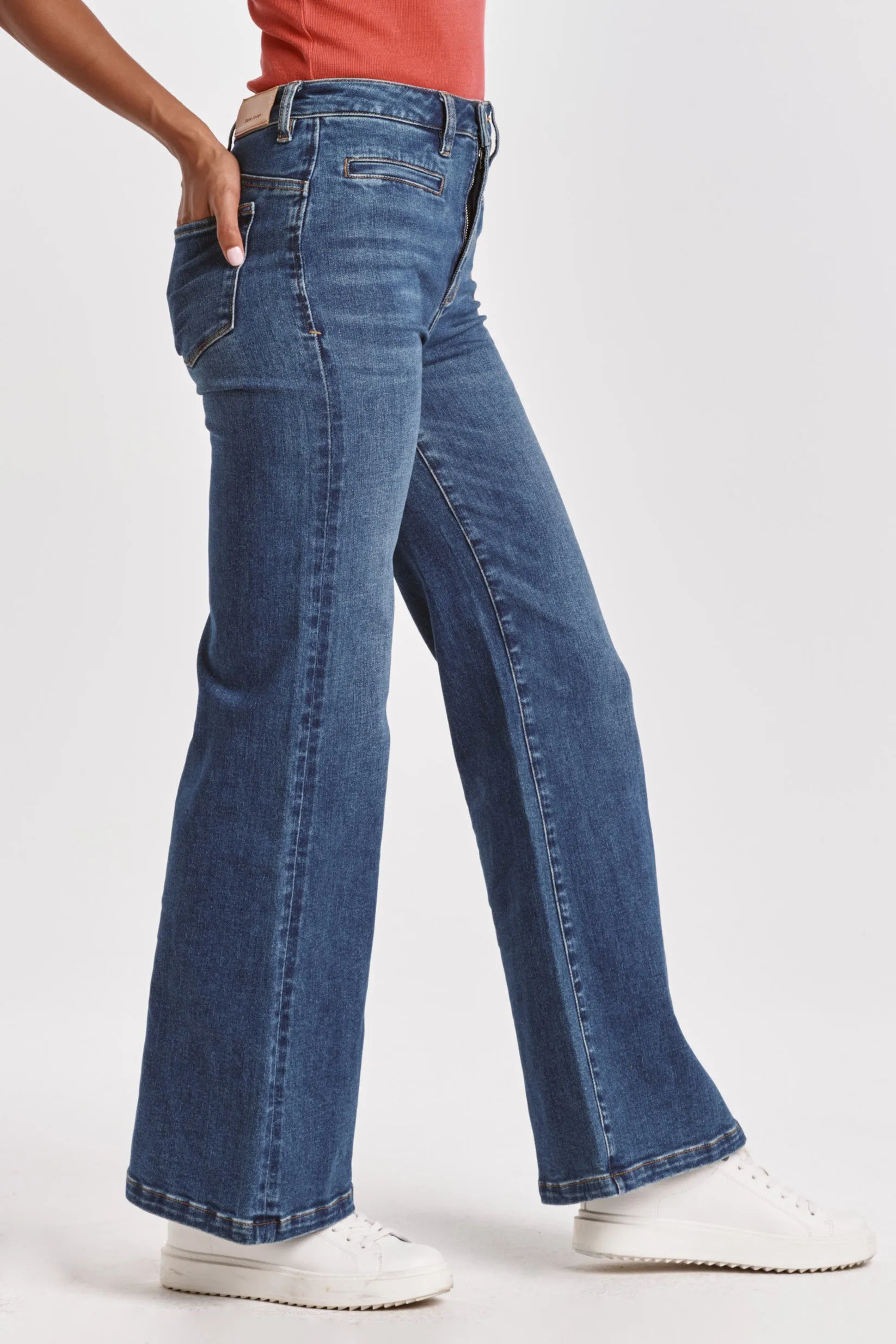 Dear John Fiona Super High Rise Wide Leg Jeans in Tempo