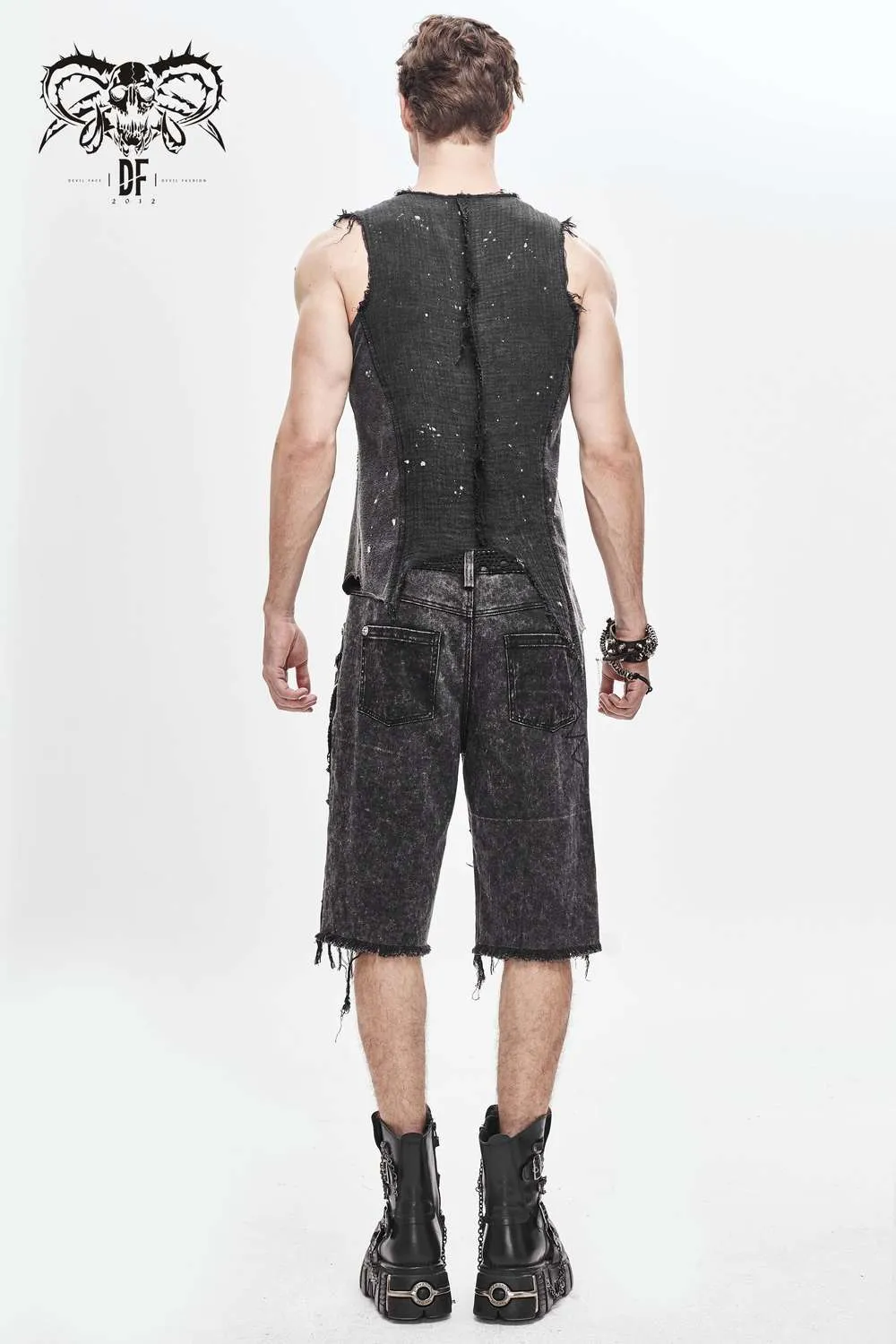 Devil Fashion - Asymmetrical Dieselpunk Vest With Buckles TT127 | Dark Ages