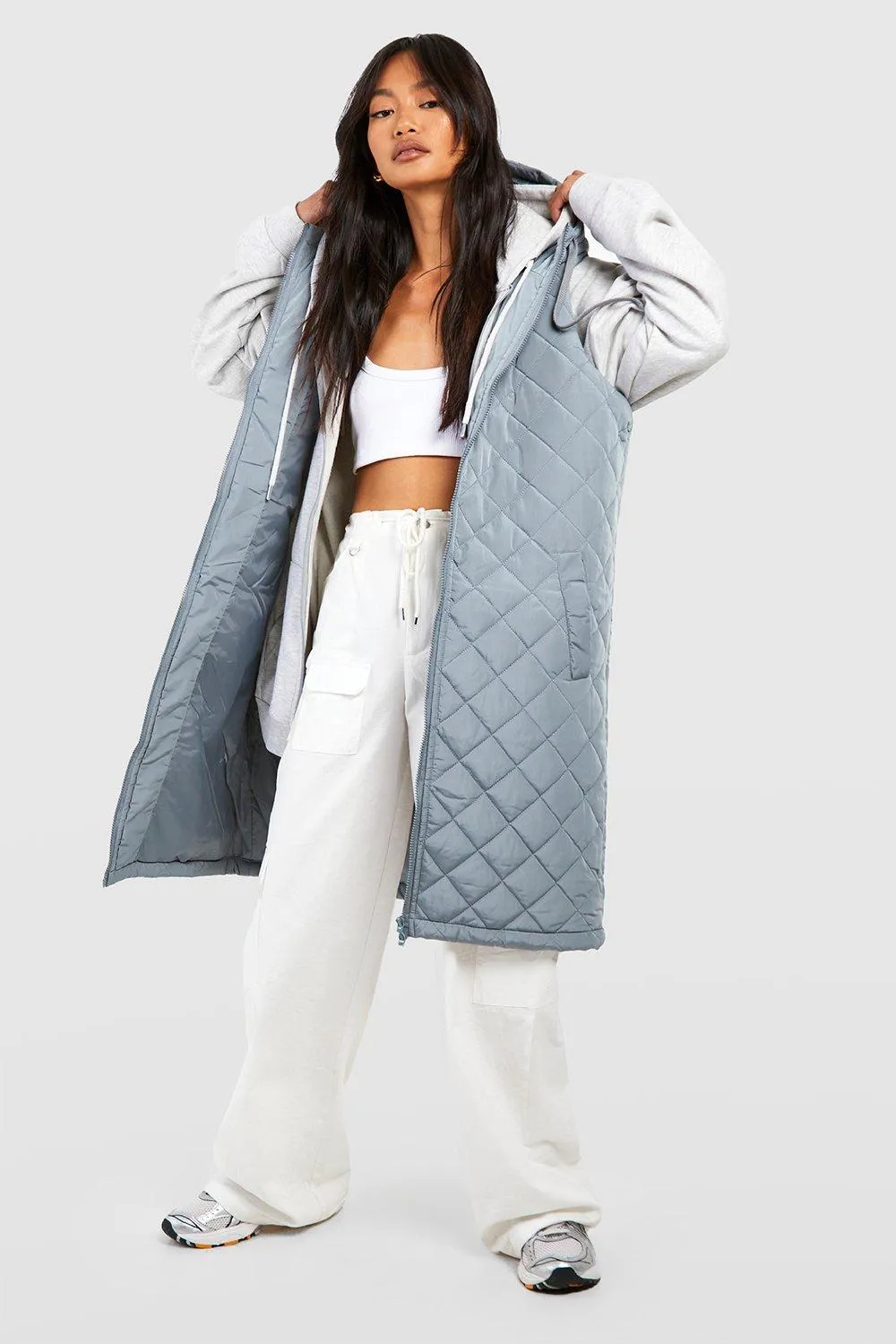 Diamond Quilt Hooded Vest